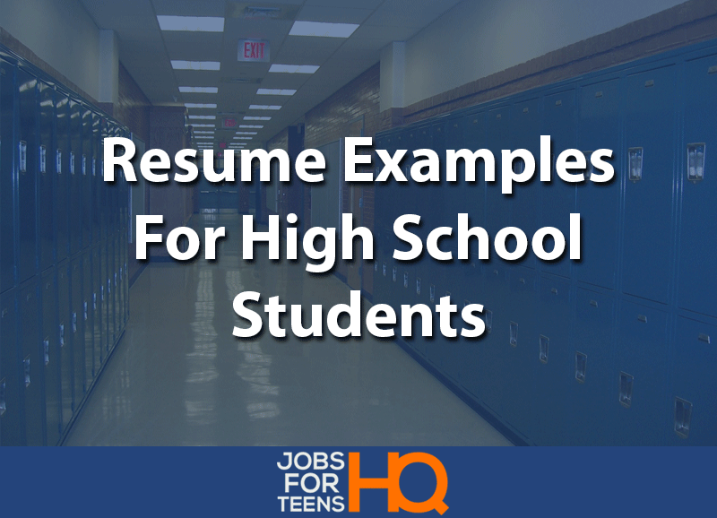 Resume Examples For High School Students Jobs For Teens Hq